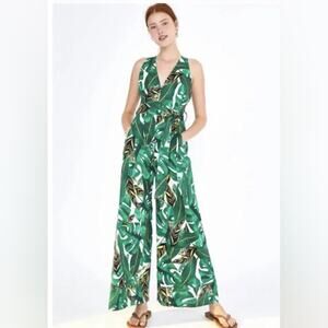 NEW Farm Rio Amazonia green wide-leg jumpsuit size medium
